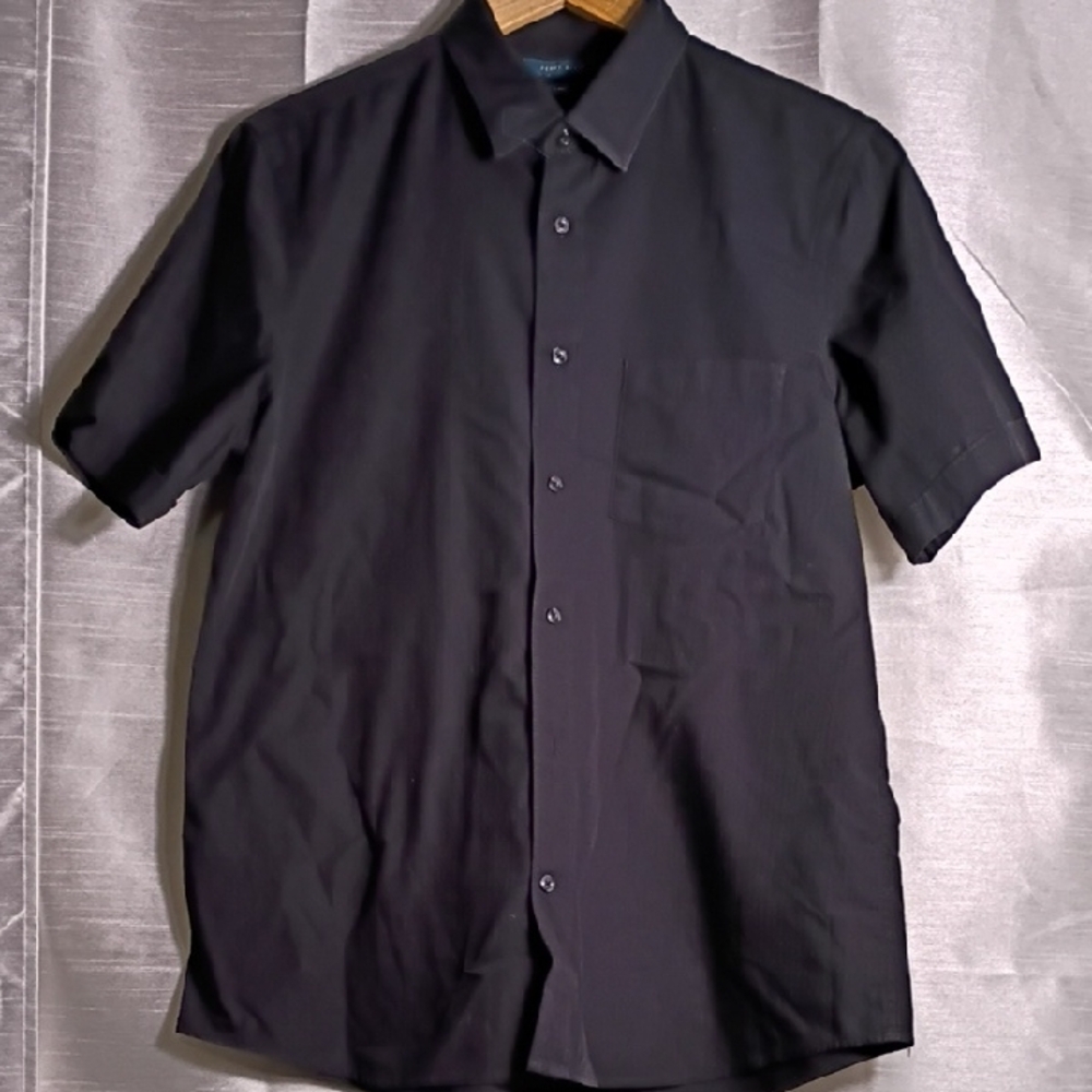 Perry Ellis Black Casual Button Down Shirt‎ Size L